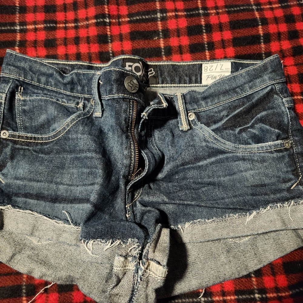 Fox denim shorts